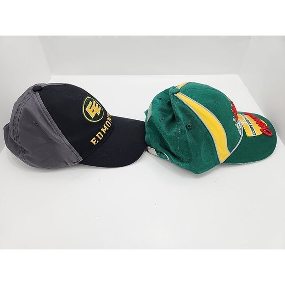 Two Edmonton Elks Eskimo’s Caps Hats CFL Football Men’s Grey Cup Adjustable - Picture 4 of 11